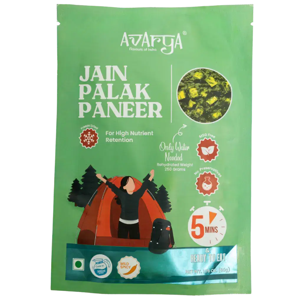 Dehydrated Jain Palak Paneer - Jain Palak Paneer Packed Travel Food-01