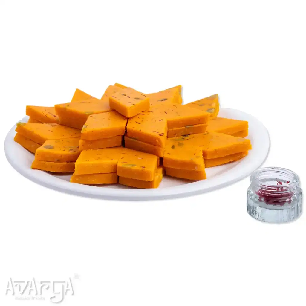 Kesar Kaju Katli - Saffron Cashew Indian Sweet-01