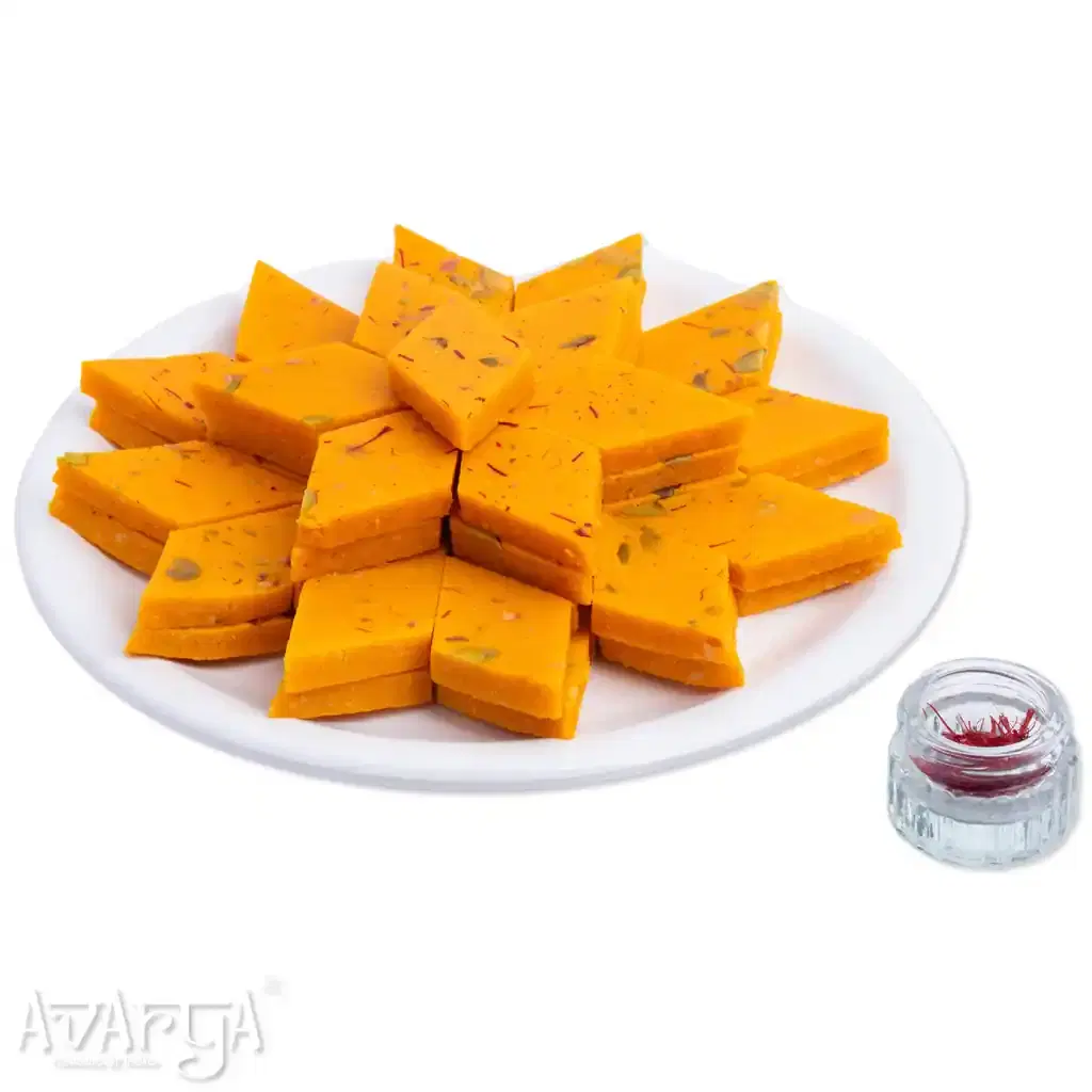 Kesar Kaju Katli - Saffron Cashew Indian Sweet-02