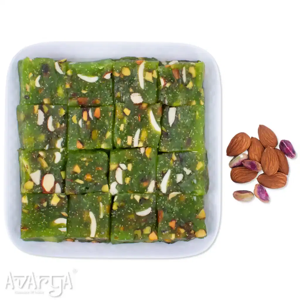 Pista Badami Halwa - Pistachio Almond Halva-01
