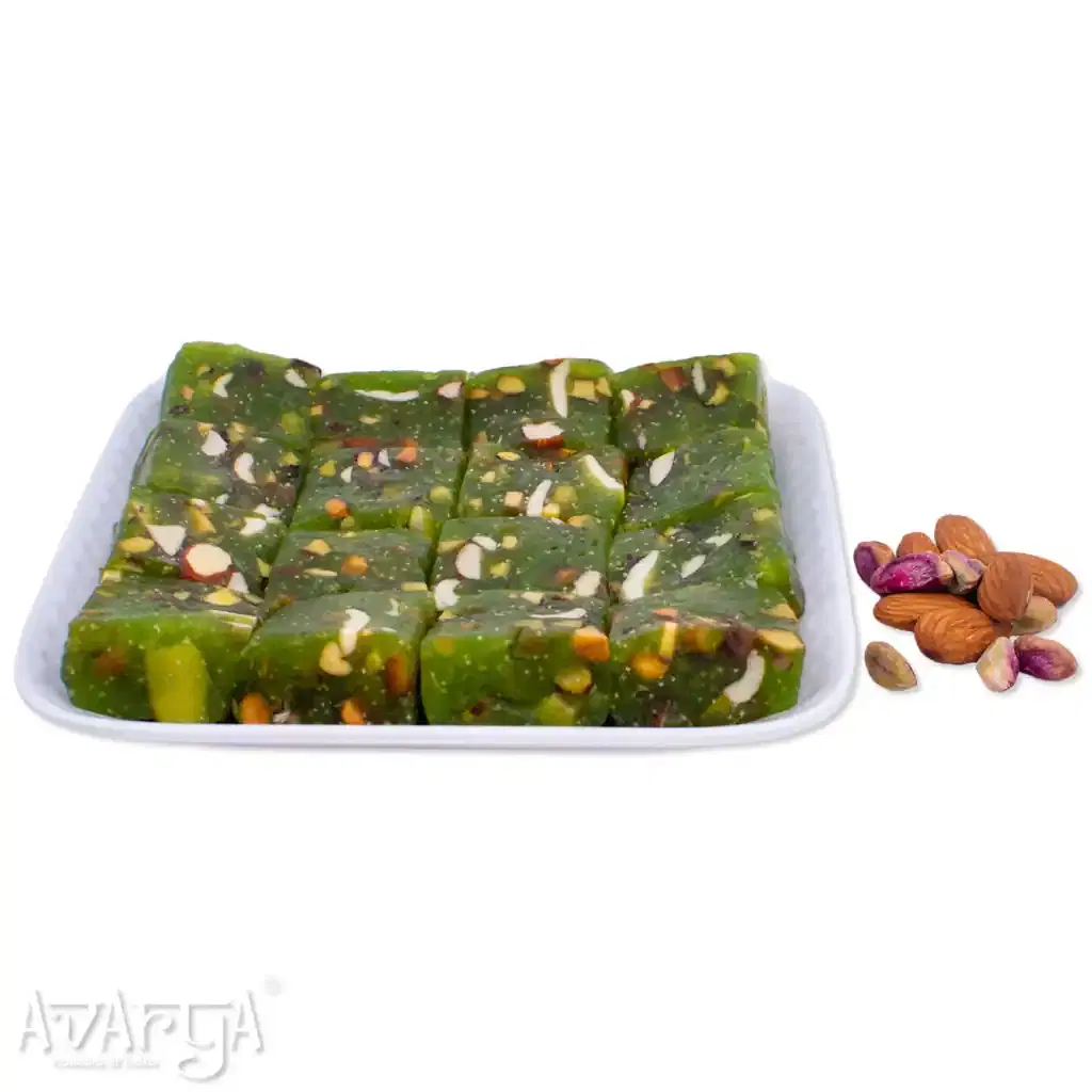 Pista Badami Halwa - Pistachio Almond Halva-02