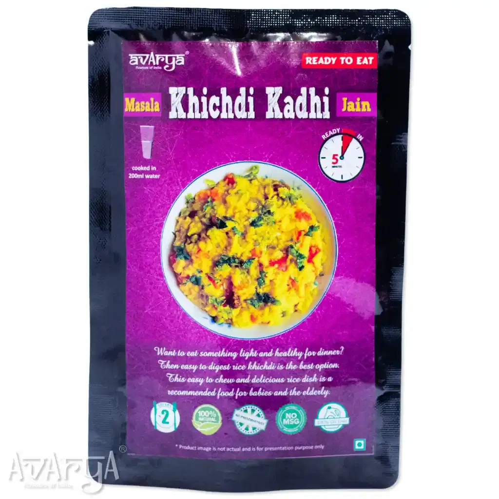 Dehydrated Jain Masala Khichdi Kadhi - Jain Spicy Khichdi Kadi Packed Travel Food-01