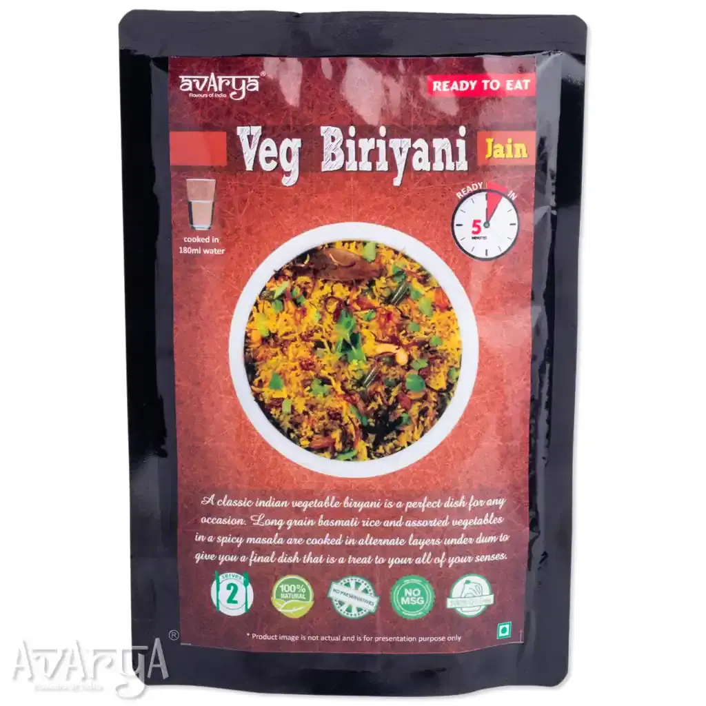 Dehydrated Jain Veg Biryani - Jain Vegetable Biryani Packed Travel Food-01