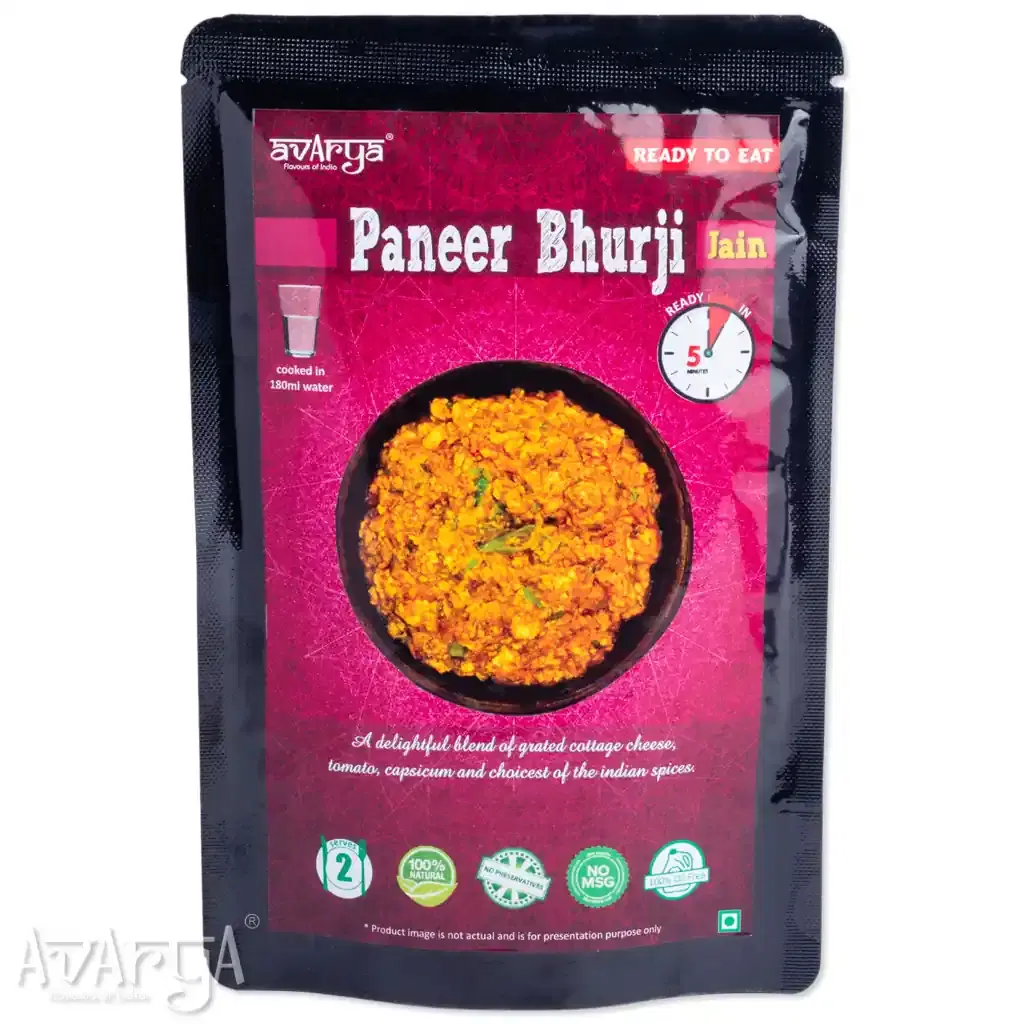 Dehydrated Jain Paneer Bhurji - Jain Paneer Bhurji Packed Travel Food-01