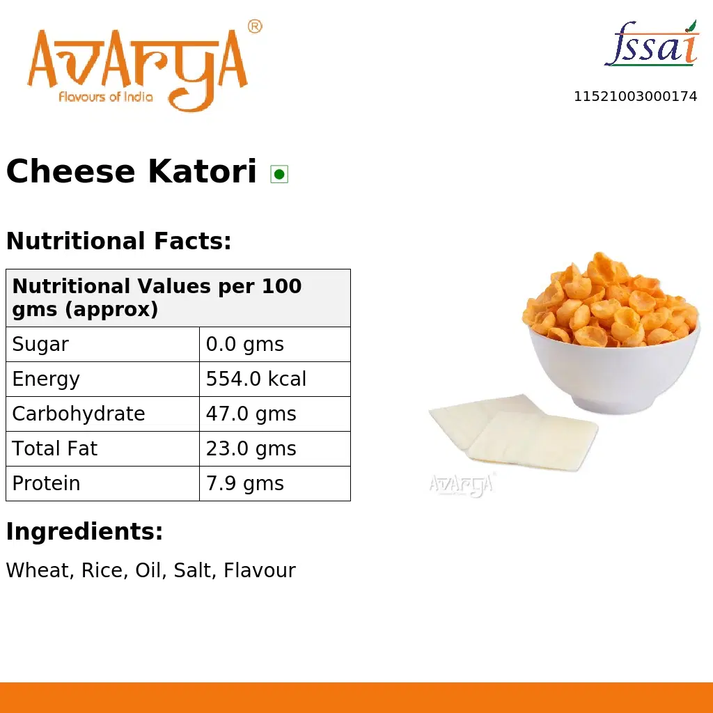 Ingredients And Nutrition Facts Of Cheese Katori