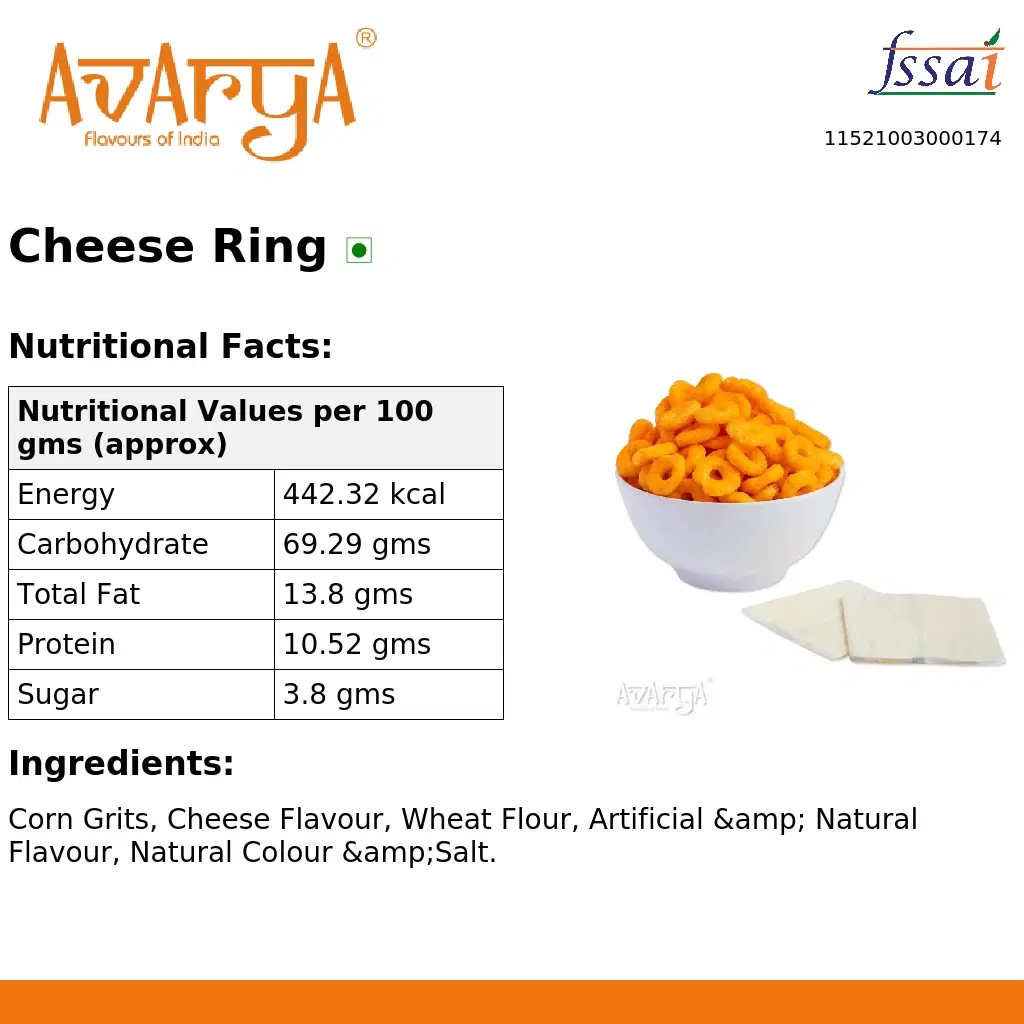 Ingredients And Nutrition Facts Of Cheese Ring