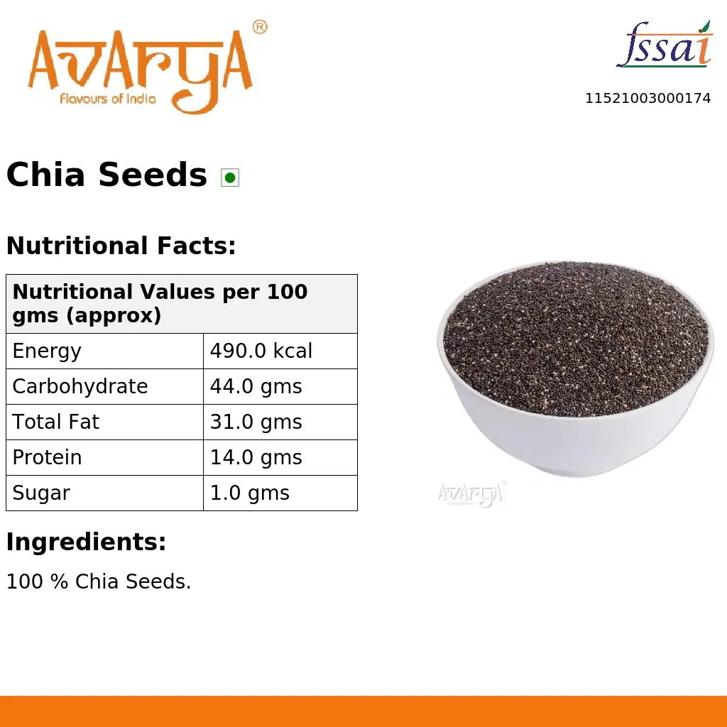 Ingredients And Nutrition Facts Of Chia Seeds