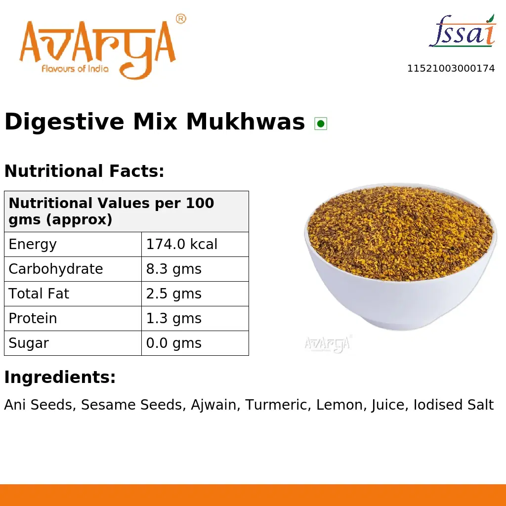 Ingredients And Nutrition Facts Of Digestive Mix Mukhwas