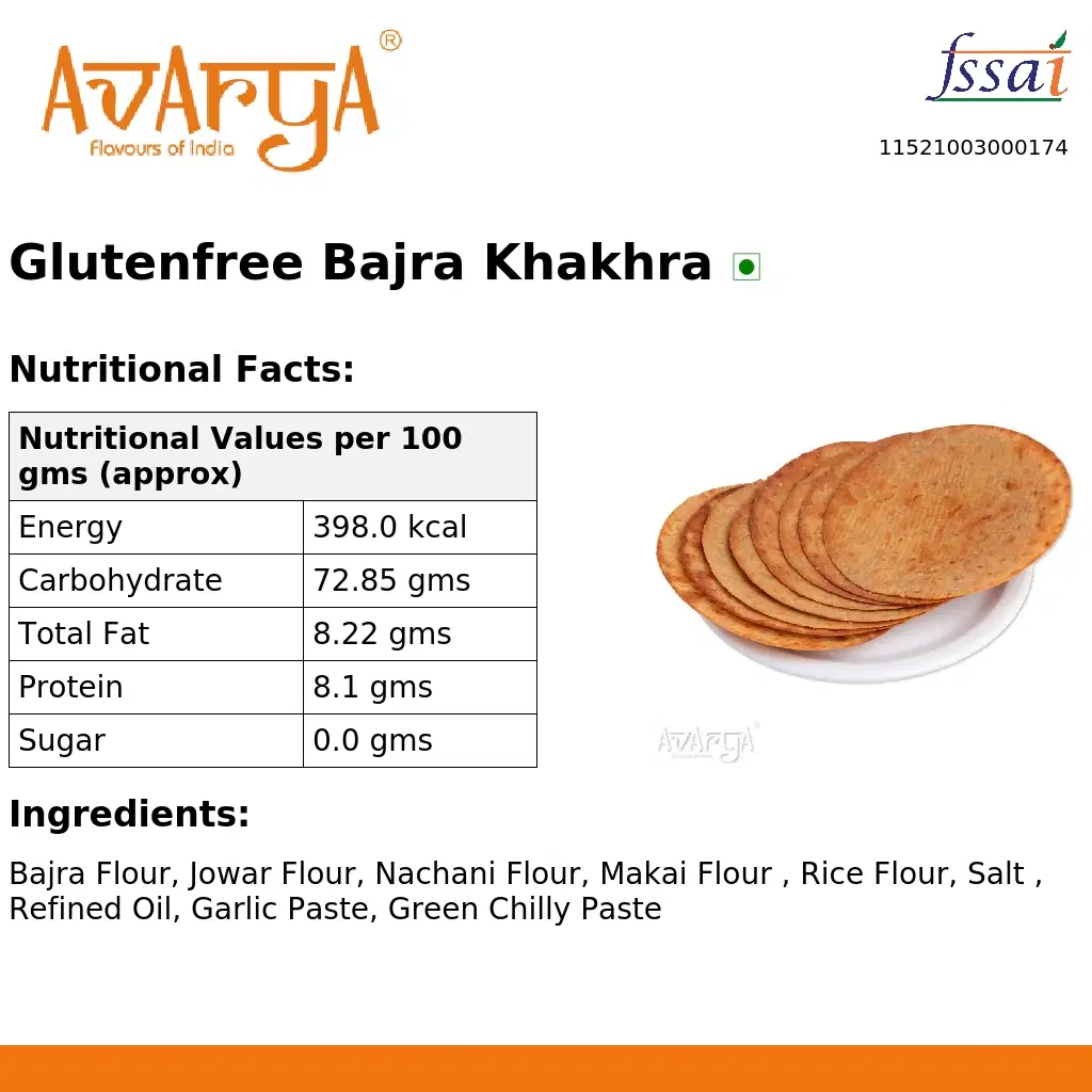 Ingredients And Nutrition Facts Of Glutenfree Bajra Khakhra