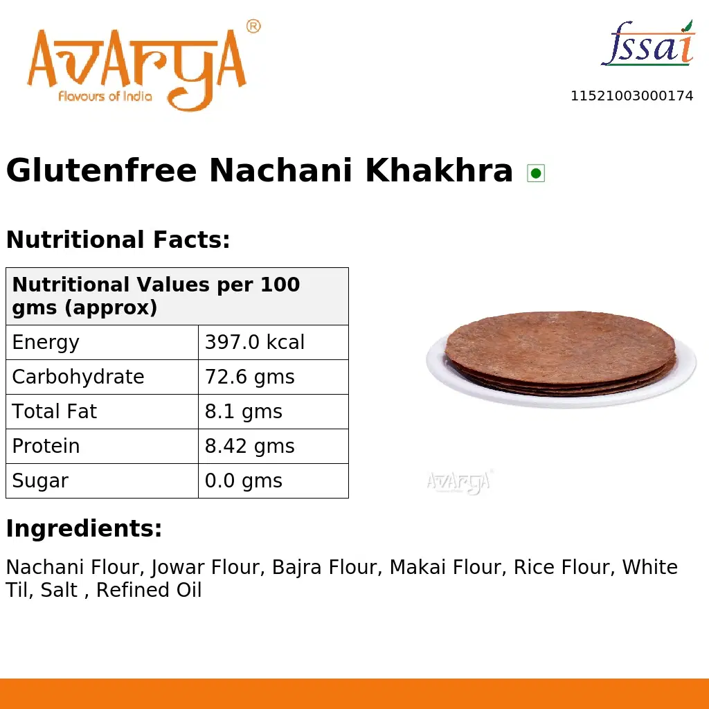 Ingredients And Nutrition Facts Of Glutenfree Nachani Khakhra