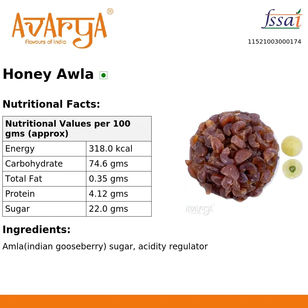 Ingredients And Nutrition Facts Of Honey Awla