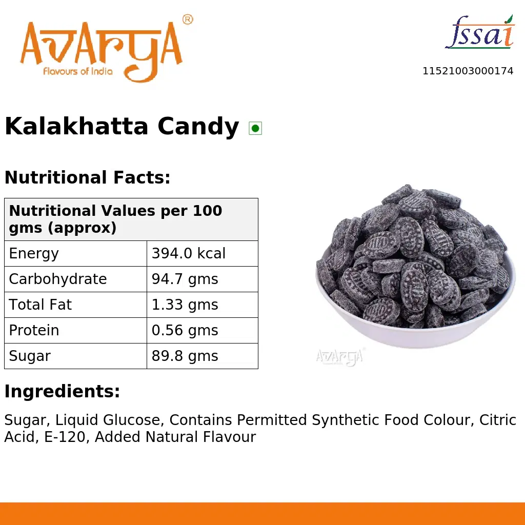 Ingredients And Nutrition Facts Of Kalakhatta Candy