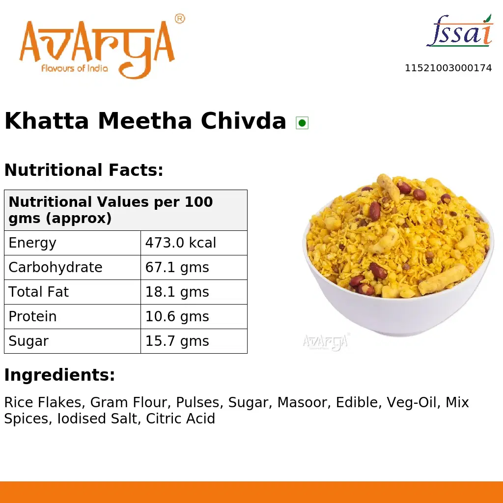 Ingredients And Nutrition Facts Of Khatta Meetha Chivda