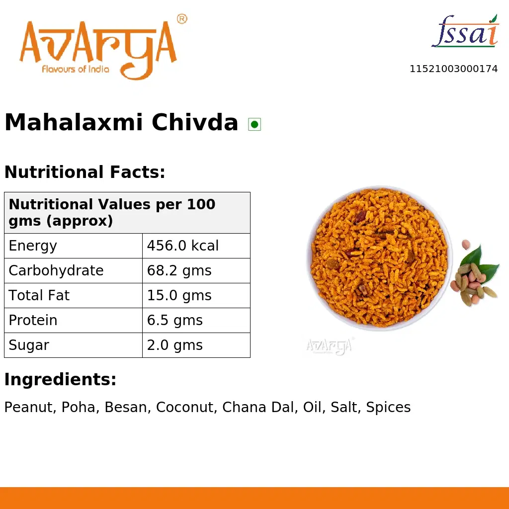 Ingredients And Nutrition Facts Of Mahalaxmi Chivda