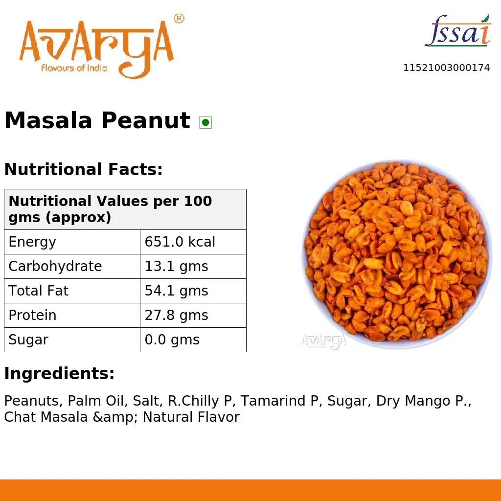 Ingredients And Nutrition Facts Of Masala Peanut