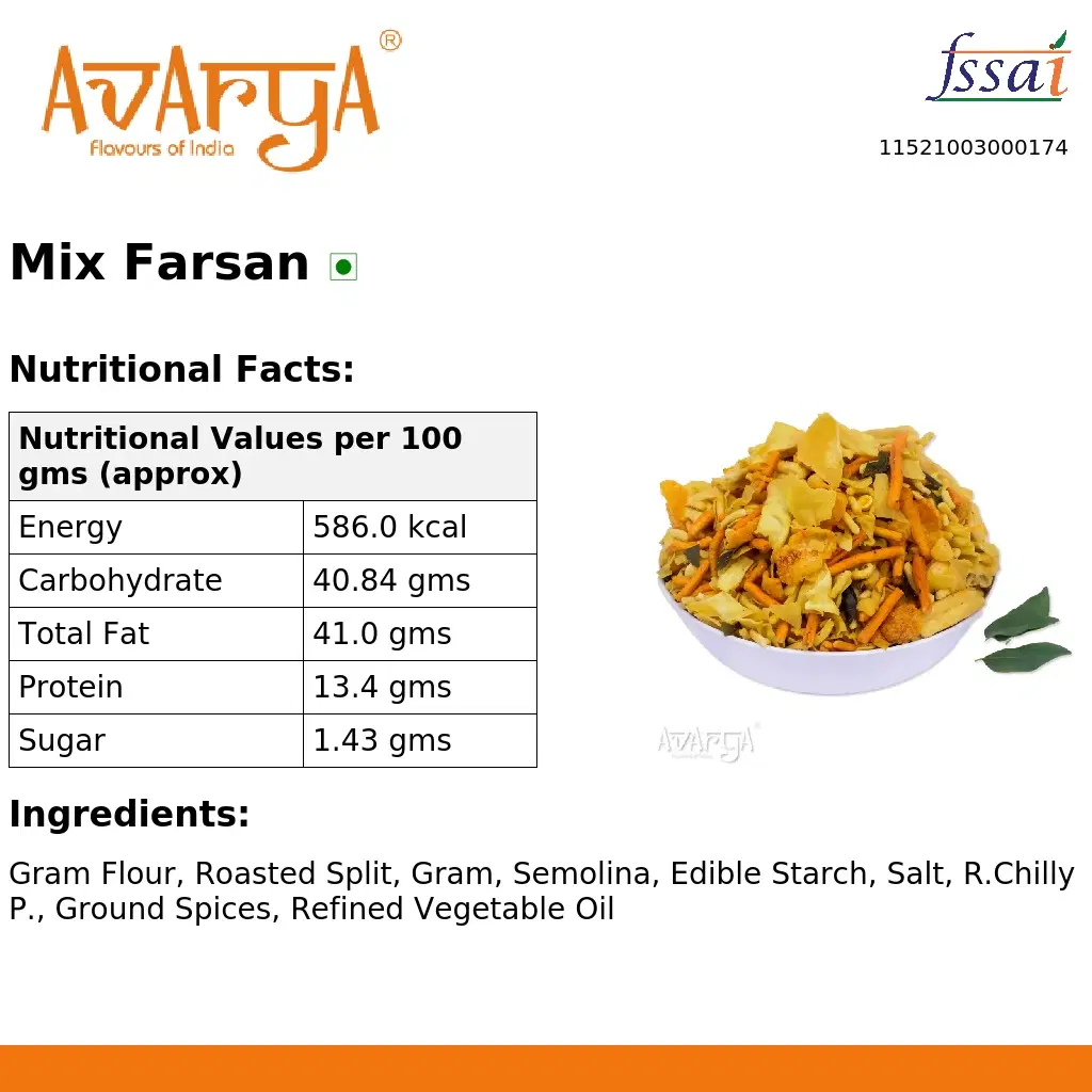 Ingredients And Nutrition Facts Of Mix Farsan