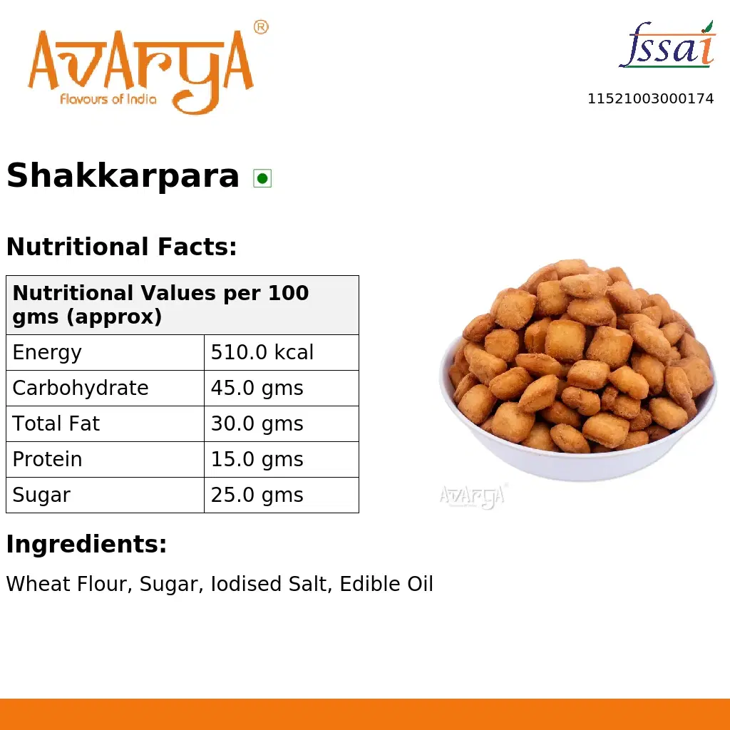 Ingredients And Nutrition Facts Of Shakkarpara