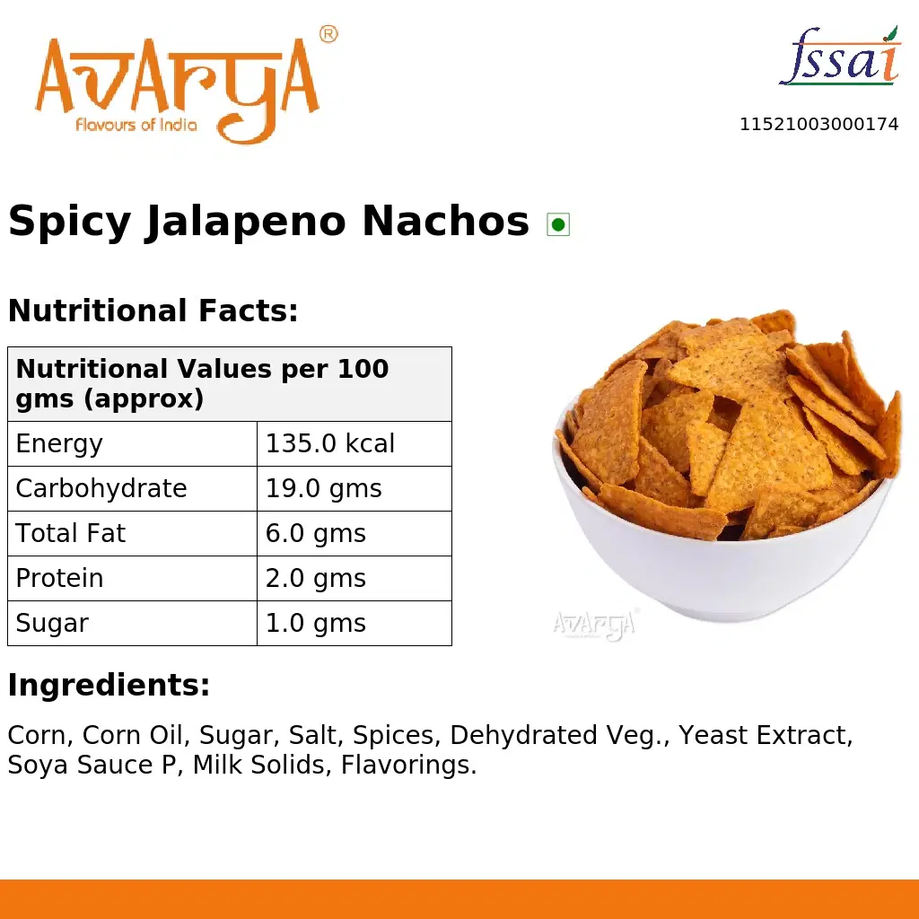 Ingredients And Nutrition Facts Of Spicy Jalapeno Nachos